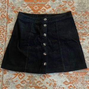 Black Corduroy A-line mini skirt, size 8